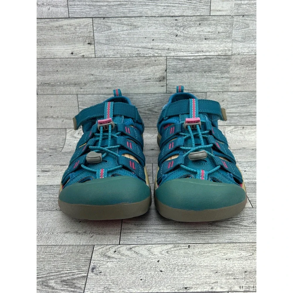 Keen Newport H2 Blue Pink Hiking Sandals Kids Sz 5 1020362 Toe Protection